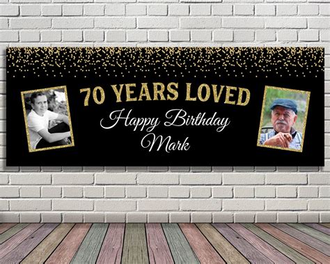 DIGITAL OR PRINTED 70th birthday banner 70th birthday | Etsy