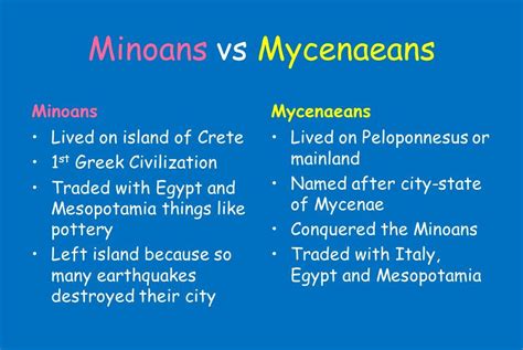 Mycenaeans And Minoans