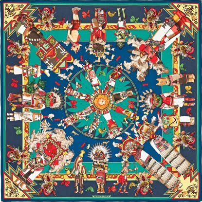 - La Maison des Carrés Hermès Kachinas : Via Tojo | Hermes scarf, Silk ...