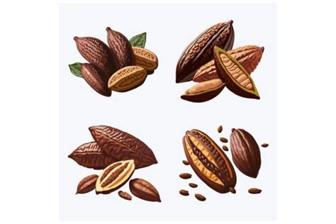 Cocoa Beans with Leaves and Seeds Graphic by Photowall · Creative Fabrica