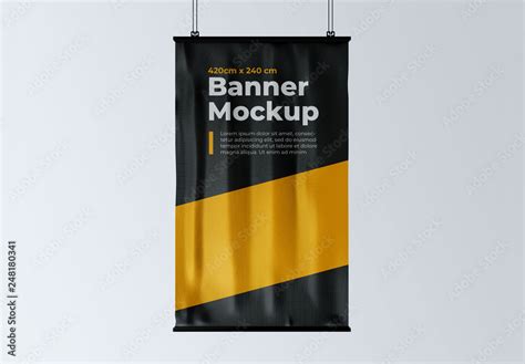 Vertical Hanging Banner Mockup plantilla de Stock | Adobe Stock