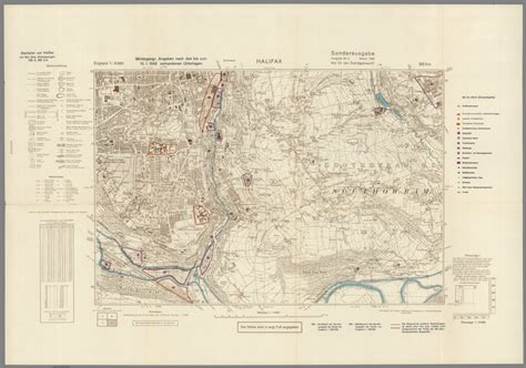 Street Map of Halifax, England with Military-Geographic Features. BB 9m ...