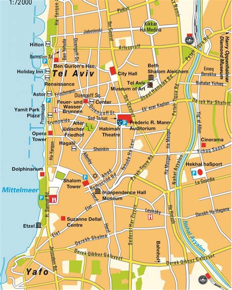 Map of Tel Aviv area - Map of Tel Aviv area (Israel)