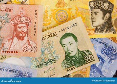 Bhutanese Ngultrum Banknotes Stock Photo - Image of bank, kings: 126929954