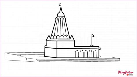 Hindu Temple Drawing