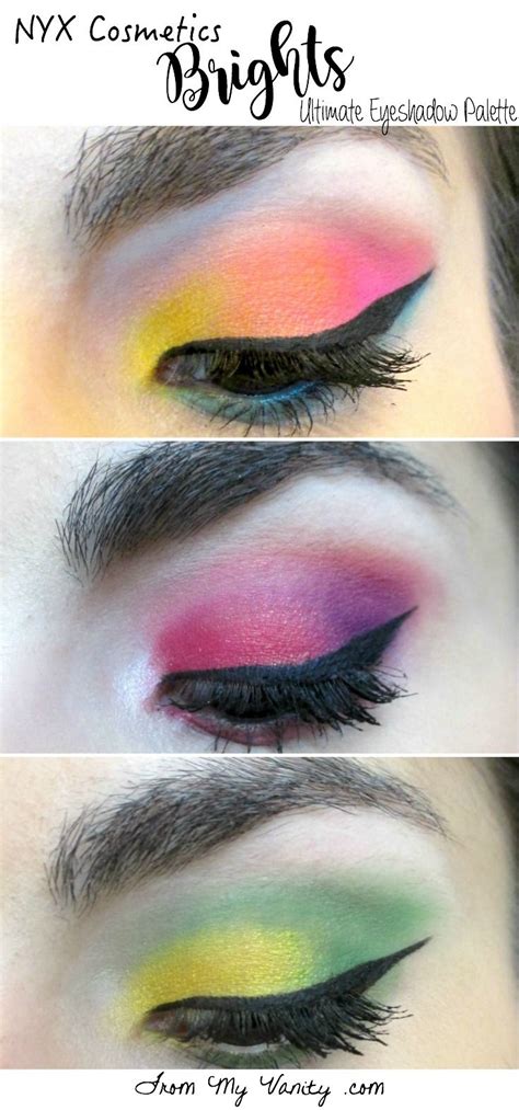 Looks created using the NYX Cosmetics Brights Ultimate Eyeshadow ...