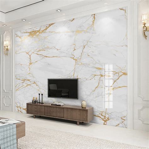 【CW】 m Any Size l Modern White Marble Wallpaper en Line Wall Painting ...