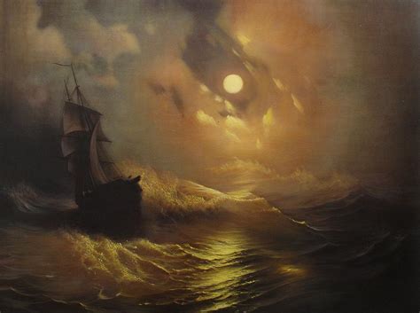 Ship At Sea Painting by Rembrandt