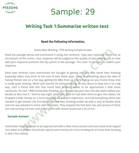 Pte Summarize Written Text Examples And How To Write A Summary ...