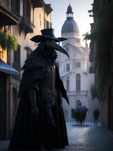 Premium AI Image | Plague Doctor walking through the streets of Venice ...