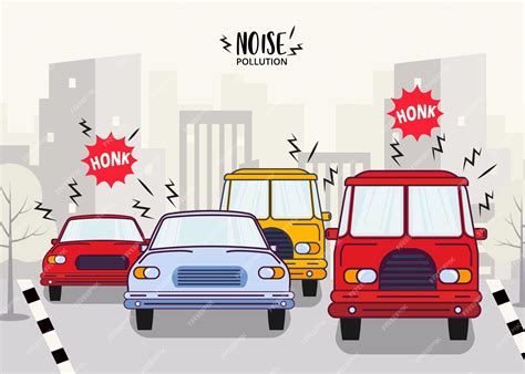 Premium Vector | Noise Pollution By Vehicles Vector Illustration