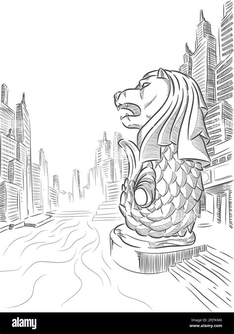 Merlion singapore Black and White Stock Photos & Images - Alamy