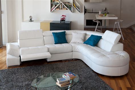 Curved Leather Sofa Couch | Baci Living Room