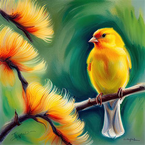 Yellow Bird Painting - Art Print – artAIstry