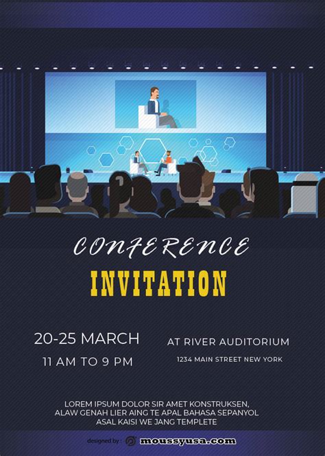 3+ Conference Invitation template free psd | Mous Syusa