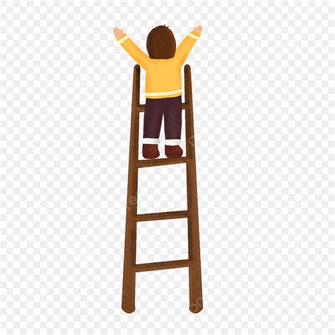 Man Climbing Ladder Clipart Vector, Spring Festival Climbing Ladder ...