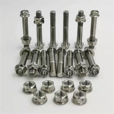 Hex Flange Titanium Bolts with Drilled Titanium Nuts – Baoji HOSN ...