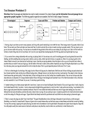 Text Structure Worksheet Answers - Fill and Sign Printable Template Online