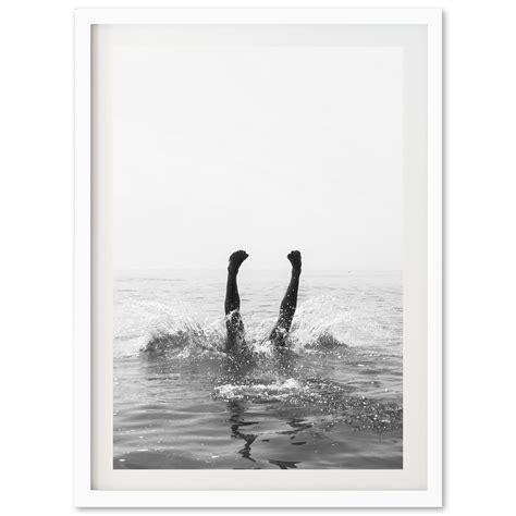 Fine Art Black and White Photography Print Ocean Dive Beach - Etsy