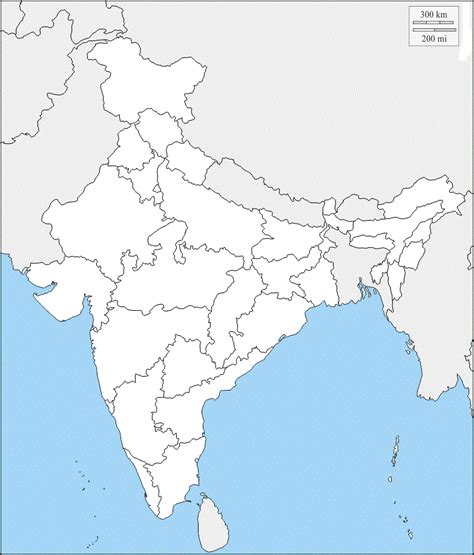 Blank Map of India | Outline Map of India | WhatsAnswer