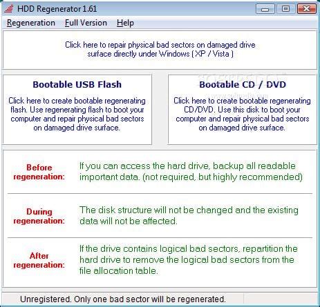 HDD Regenerator: Unique program for regeneration of physically damaged ...