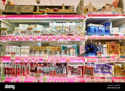 HONG KONG, CHINA - CIRCA JANUARY, 2019: cosmetics on display at a ...