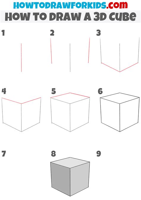 How to Draw a 3D Cube - Easy Drawing Tutorial For Kids