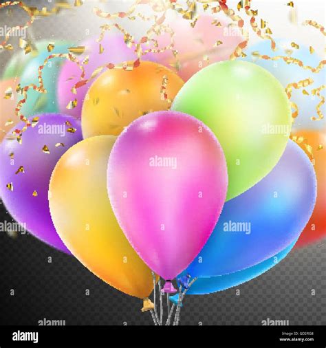 Colorful Balloons with confetti. EPS 10 Stock Vector Image & Art - Alamy