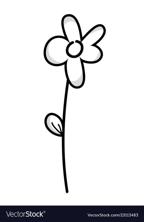 Flower drawing cartoon Royalty Free Vector Image