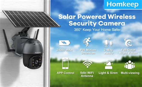 Amazon.com : Security Camera Wireless Outdoor/Home, Solar 360° PTZ ...