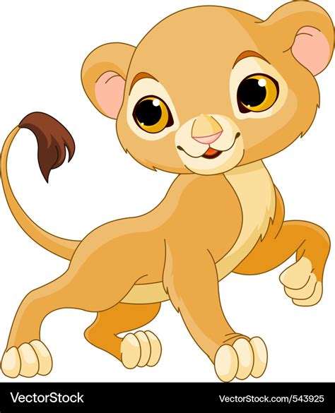 Cute lion cub Royalty Free Vector Image - VectorStock