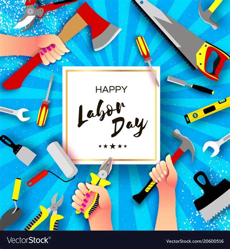 Happy labor day greetings card for national Vector Image