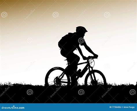 Mountain Biker Silhouette Royalty Free Stock Image - Image: 7736406