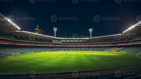 Night view of Melbourne Cricket Ground. Generative AI 32976321 Stock ...