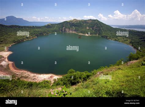 A view of the Taal Volcano crater lake situated inside Taal Lake near ...