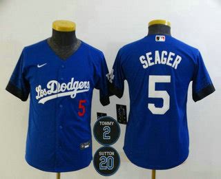 Youth Los Angeles Dodgers #5 Corey Seager Blue #2 #20 Patch City ...