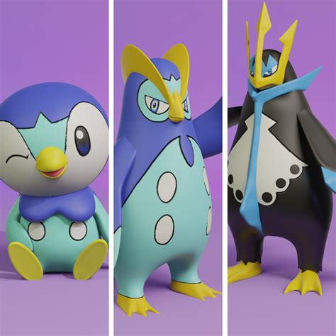 Archivo STL pokemon piplup evolution pack・Diseño de impresión en 3D ...