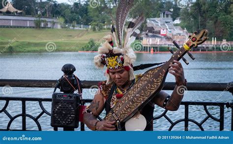 Sarawakian Man Playing Sape Editorial Stock Image - Image of malaysia ...