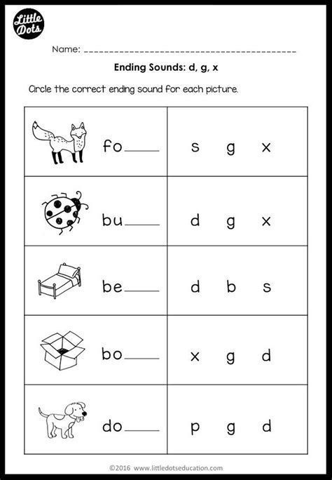 Ending Sounds Worksheets and Activities Preschool Phonics Worksheets ...