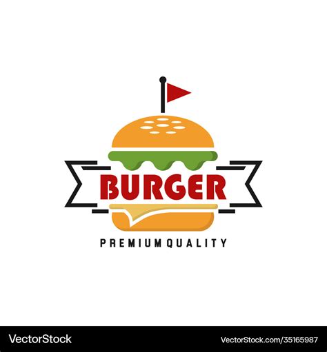 Burger logo fast food Royalty Free Vector Image