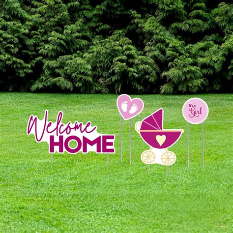 Welcome Home Baby Girl Yard Sign Cutouts Lawn Letters With - Etsy