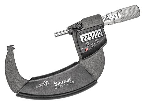 STARRETT, 2 in to 3 in/50 to 75 mm Range, IP67, IP67 Digital Outside ...