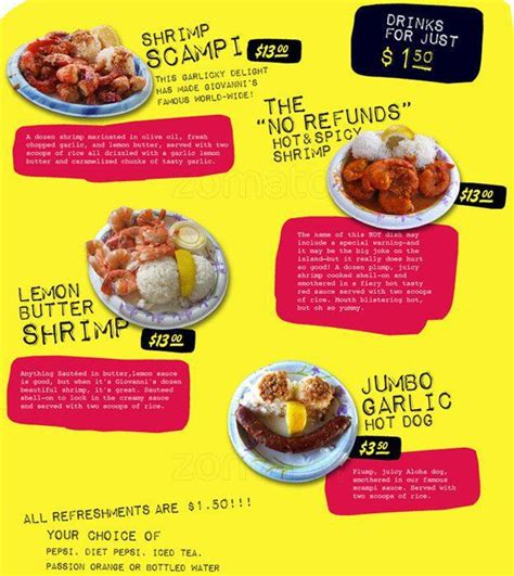 Giovanni's Shrimp Truck Menu - Urbanspoon/Zomato