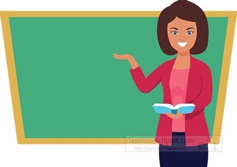 School Clipart-teacher standing at chalkboard clipart