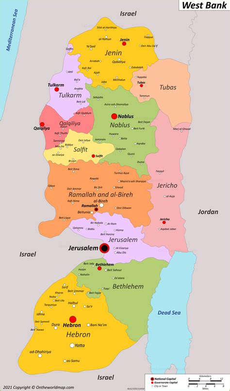 West Bank Wall Map 2022