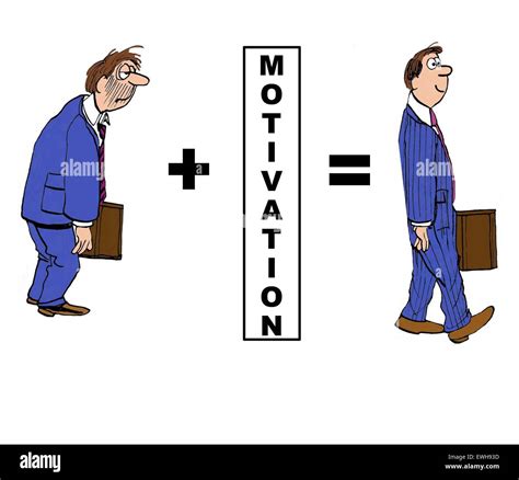 Business-Cartoon zeigt die positive Auswirkungen der "Motivation" auf ...