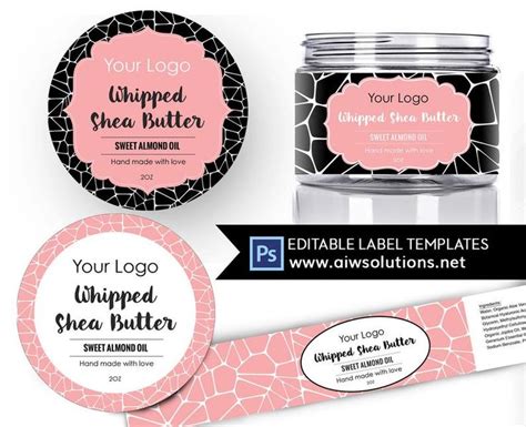 Shea Butter Label Template, Body Butter Label, Carrier Oils Label ...