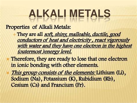 Properties of Group 1 Elements - AlysonminMoyer