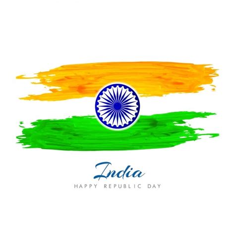 Free Vector | Hand painted background with indian flag