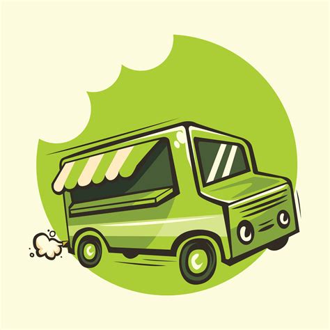 Green food truck vector logo illustration 6639368 Vector Art at Vecteezy